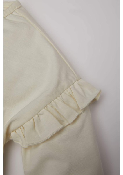 Kız Bebek Çiçekli Uzun Kollu Tişört Pantolon Saç Bandı 3'lü Takım C2154A524SP fırsatları