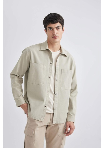 Relax Fit Polo Yaka Gömlek Ceket B4523AX24SP modelleri