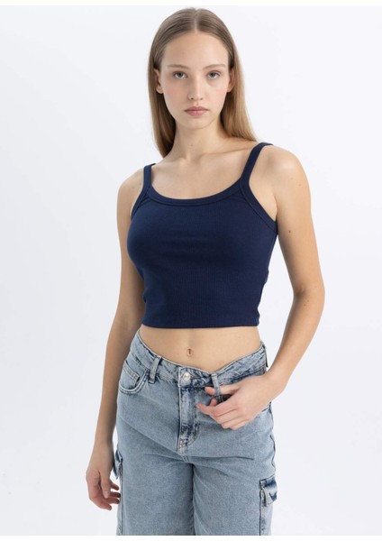 Coool Fitted Fitilli Kaşkorse Basic Düz Atlet B0563AX24SM