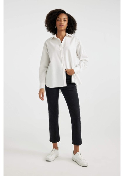 Oversize Geniş Kalıp Oxford Uzun Kollu Gömlek V2439AZ24SP