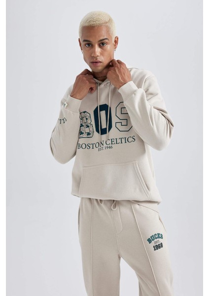 Fit NBA Boston Celtics Standart Fit Kapüşonlu Kalın Sweatshirt A9682AX23WN modelleri