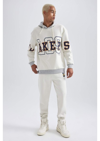 Fit NBA Los Angeles Lakers Boxy Fit Kapüşonlu Kalın Sweatshirt Y5640AZ23AU fiyatları