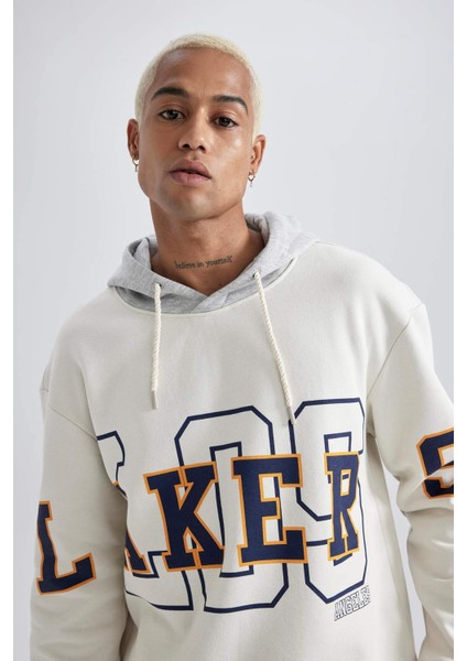 Fit NBA Los Angeles Lakers Boxy Fit Kapüşonlu Kalın Sweatshirt Y5640AZ23AU modelleri