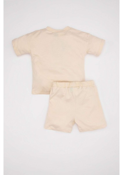 Erkek Bebek 2'li Takım Disney Mickey & Minnie Penye Kısa Kollu Tişört Beli Lastikli Şort fırsatları