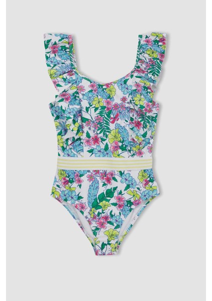 Kız Çocuk Çiçek Desenli Mayo Z3602A623HS