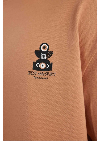 %100 Pamuk Comfort Regular Fit Rahat Kalıp Bisiklet Yaka Baskılı Kısa Kollu Tişört B5814AX24SP modelleri