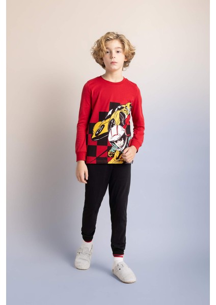 Erkek Çocuk Baskılı Uzun Kollu Pijama Takımı B2645A823AU