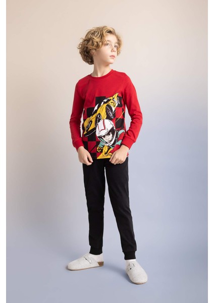 Erkek Çocuk Baskılı Uzun Kollu Pijama Takımı B2645A823AU