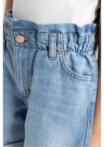 Kız Çocuk Paperbag Jean Şort B8113A824SM