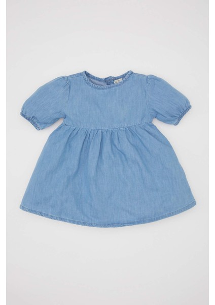 Kız Bebek Kısa Kollu Jean Elbise B8215A524SM