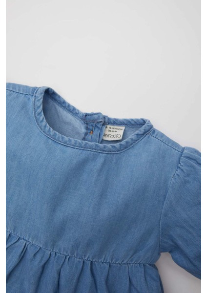 Kız Bebek Kısa Kollu Jean Elbise B8215A524SM