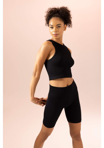 Fit Dikişsiz Bisiklet Yaka Seamless Basic Düz Atlet Y8435AZ23HS