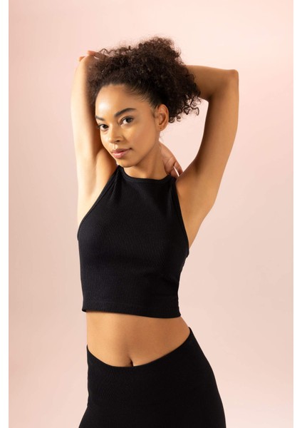 Fit Dikişsiz Bisiklet Yaka Seamless Basic Düz Atlet Y8435AZ23HS