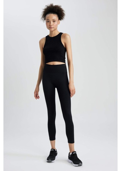Fit Dikişsiz Bisiklet Yaka Seamless Basic Düz Atlet Y8435AZ23HS