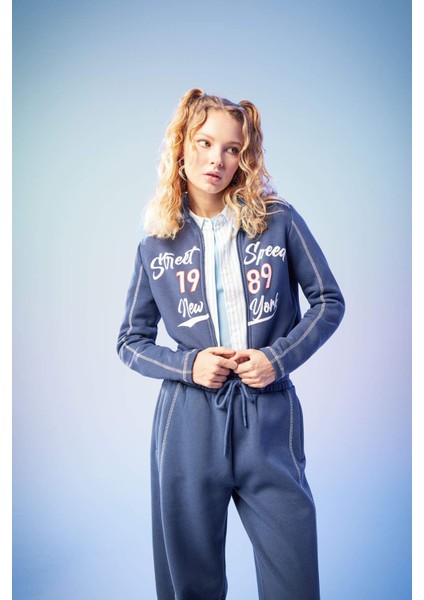 Coool Regular Fit Baskılı Fermuarlı Sweatshirt B6775AX23WN fiyatları