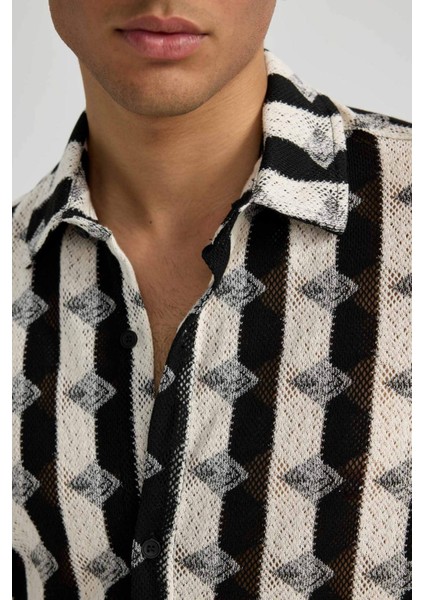 Regular Fit Desenli Kısa Kollu Gömlek B6352AX23HS indirimleri