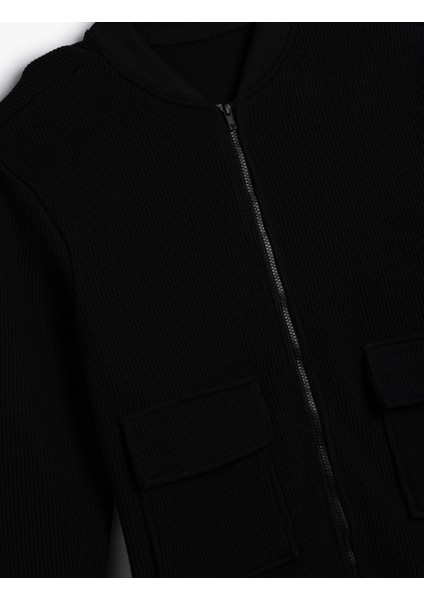 Oversize Ceket Fermuarlı Kapaklı Cep Detaylı Pamuk Karışımlı modelleri