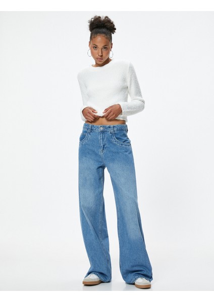 Bisiklet Yaka Triko Kazak Yumuşak Dokulu Uzun Kollu