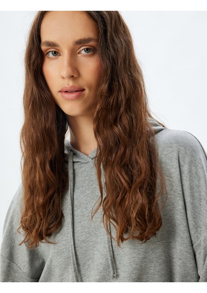 Kapüşonlu Pijama Üstü Uzun Kollu