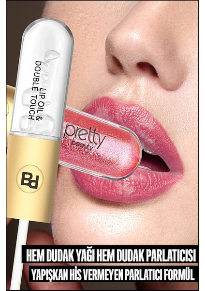 Pretty Beauty Çift Taraflı Gloss Ruj & Lip Oil PB-408B-06