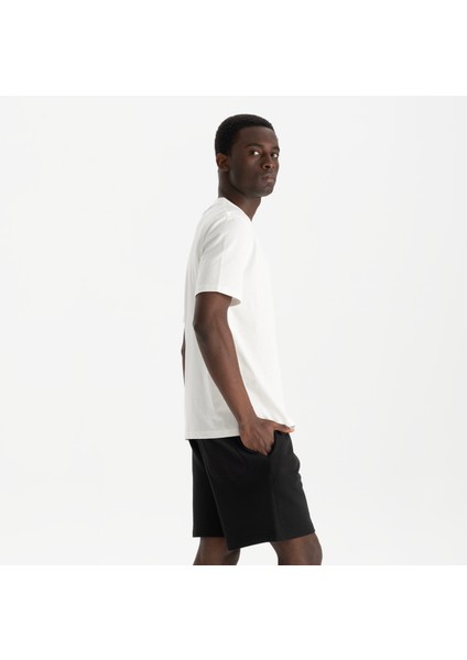 Erkek Beyaz %100 Organik Pamuk Relax Fit Bisiklet Yaka T-Shirt fiyatları
