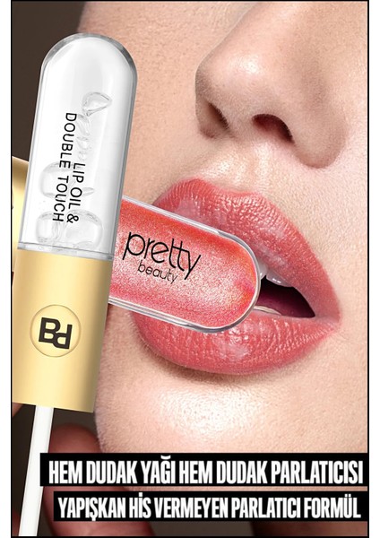 Pretty Beauty Çift Taraflı Gloss Ruj & Lip Oil PB-408B-04