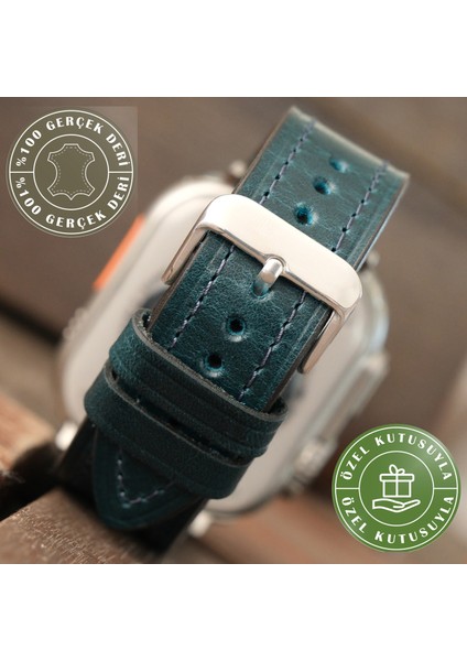 Apple Watch Kordon 38MM 40MM 41MM 3 4 5 6 7 Se 8 9 Uyumlu Hakiki Deri Kayış Mavi modelleri