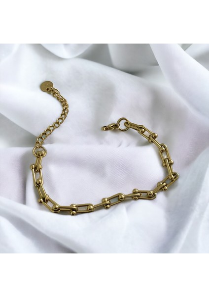 Çelik Tiff Model Gold Bileklik