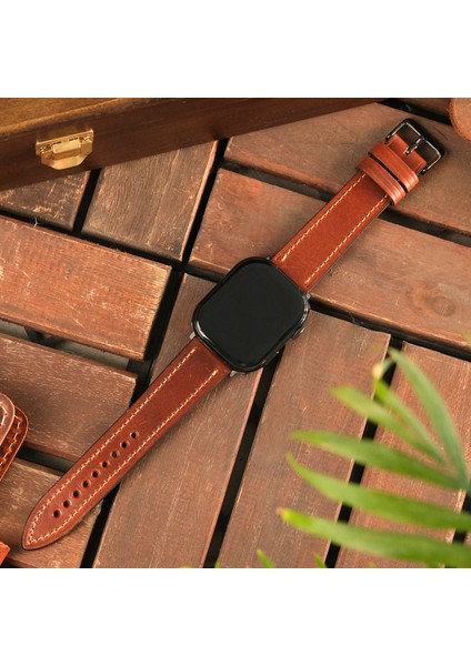 Apple Watch Hakiki Deri Kordon 38MM 40MM 41MM 3 4 5 6 7 Se 8 9 Uyumlu Taba Rengi Hakiki Deri Kayış indirimleri