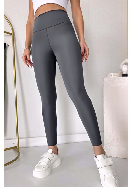 Kadın Yeni Sezon Fitilli Esnek Parlak Yüksek Bel Tayt modelleri