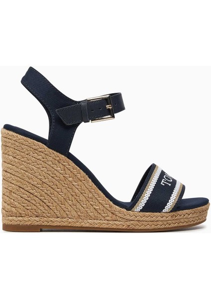 Mono Webbing Wedge Espadrilles Topuklu Sandalet