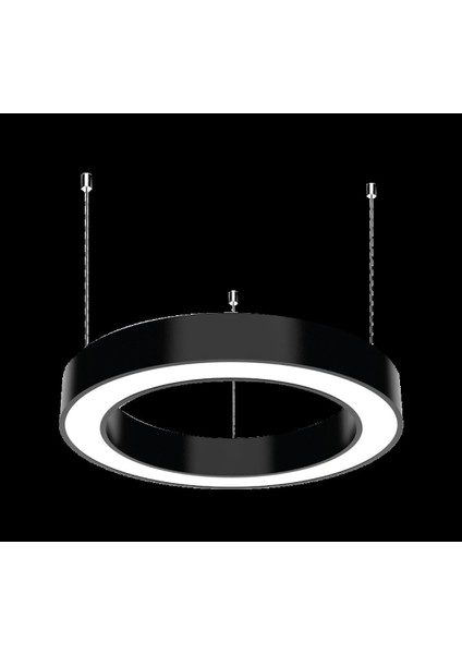 Yuvarlak Lineer Aydınlatma Siyah Kasa Beyaz Işık 50 cm Simit LED Armatür modelleri