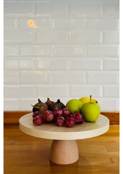 Justwood Mdf Tabak Kayın Ayaklı 3 Lü Sunum Seti