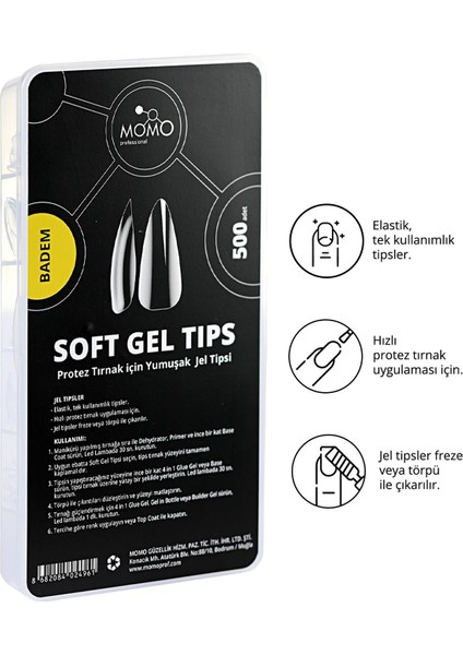 Tırnak Soft Gel Tips 500 Ad. (Badem)