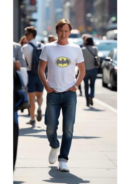 Erkek Baskılı T-Shirt Batman Erkek Tişört