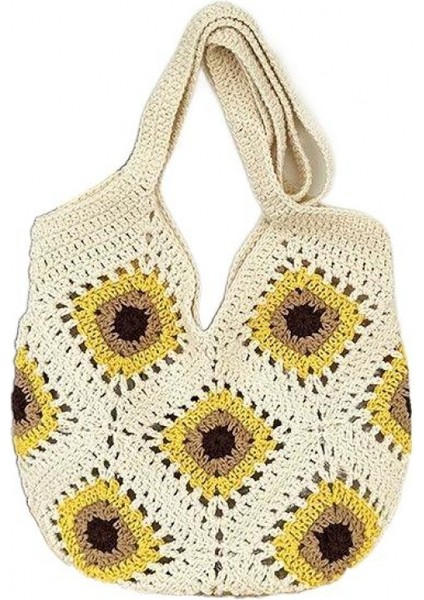Dokuma Çanta, Kadin Büyük Kapasiteli Crossbody Çanta, Yaz Tek Omuz Içi Boş Çanta, Günlük Için Uygun, Tatil, Plaj (Yurt Dışından)