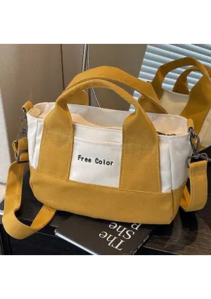 Kanvas Çanta, Kızlar Moda Büyük Kapasiteli Crossbody Çanta, Kadın Kova Çanta, Sınıf Commuting Kısa Vadeli Seyahat Için Uygun (Yurt Dışından)
