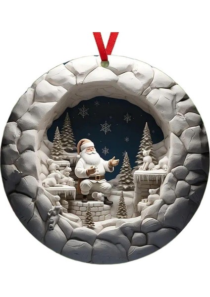 Noel Baba Noel Akrilik Kolye-Araba Dikiz Aynası, Sırt Çantaları ve Ev Dekorasyonu Için Çok Yönlü 2d Çekicilik (Yurt Dışından) fiyatları