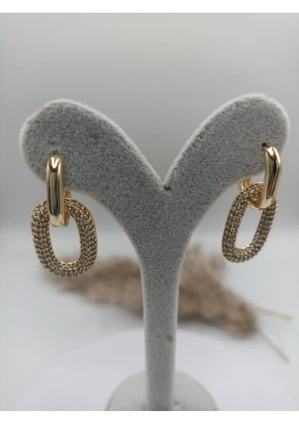 Vip Zirkon Taşlı Oval Halka Küpe fiyatları