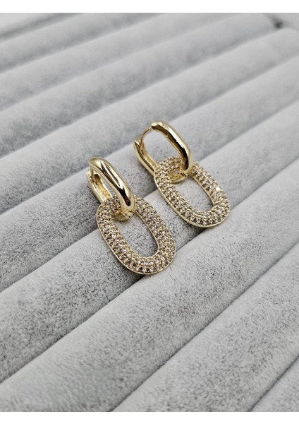 Vip Zirkon Taşlı Oval Halka Küpe fırsatları