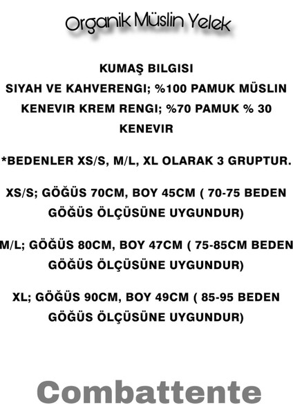 Organik Müslin Yelek - 2 Kat Müslin Naturel Doğal indirimleri