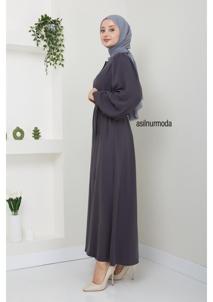 Hale Omuz Pileli Balon Kol Ferace Füme fiyatları