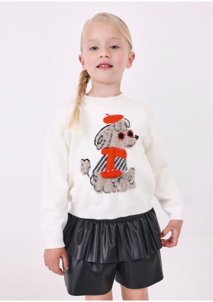 Kız Çocuk Suni Deri Şort Etek-Siyah