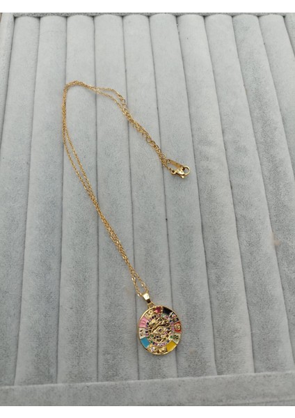 Altın Kaplama Çelik Mineli Şans Kolyesi fiyatları