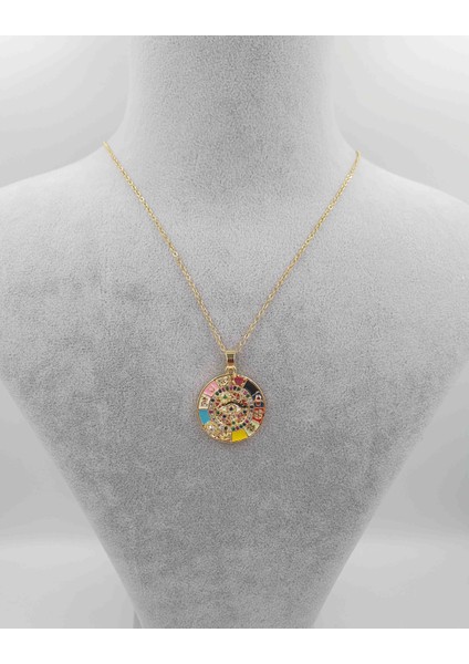 Altın Kaplama Çelik Mineli Şans Kolyesi modelleri