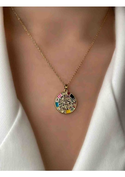 Altın Kaplama Çelik Mineli Şans Kolyesi fırsatları