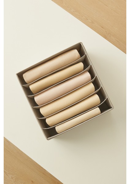 2'li 6 Bölmeli Gri Çekmece İçi Dolap Çamaşır Düzenleyici Katlanır Saklama Kutusu Organizer Set