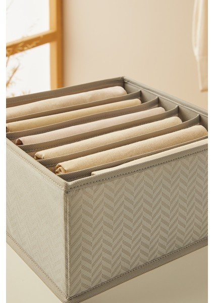2'li 6 Bölmeli Gri Çekmece İçi Dolap Çamaşır Düzenleyici Katlanır Saklama Kutusu Organizer Set
