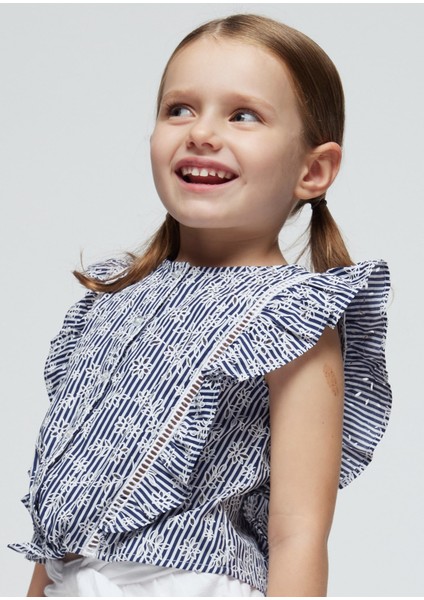 Kız Çocuk Çizgili Gömlek-Lacivert modelleri