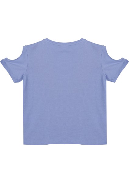 Kız Çocuk Kol Yırtmaçlı T-Shirt - Mavi modelleri